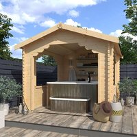 12'x12' Hot Tub Shelter - Tiger Sheds Wooden Garden Shelter - 0% Finance - Buy Now Pay Later - The Sumatran 44mm Log Cabin Unkategorisiert online kaufen