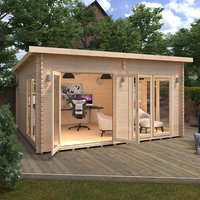 18'x14' Optima Log Cabin - 44mm Garden Log Cabins - Large Garden Cabin (Perfect Garden Office Or Studio) - 0% Finance - Buy Now Pay Later - Tiger She Unkategorisiert online kaufen