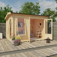 Garden Office - 14'x12' Kerr Log Cabin - 44mm Garden Log Cabins - 0% Finance - Buy Now Pay Later - Tiger Sheds Unkategorisiert online kaufen