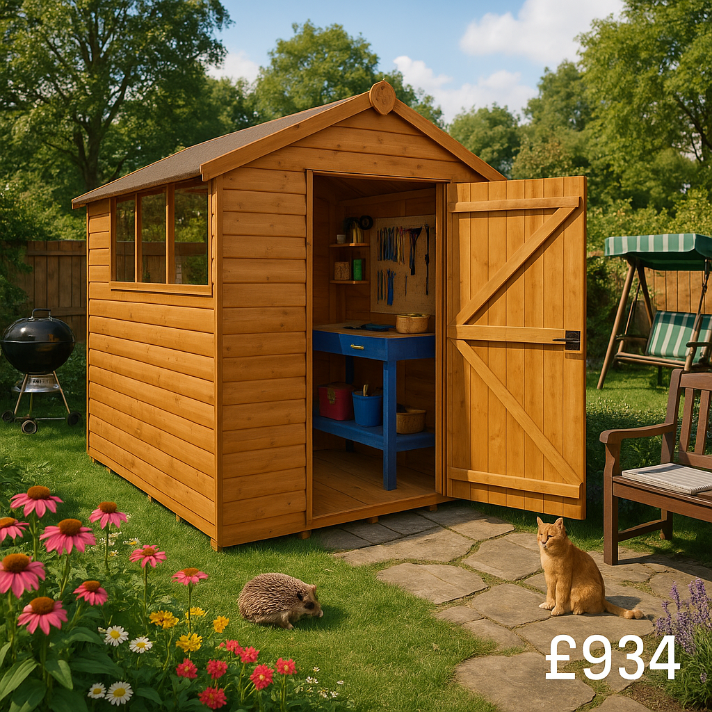 10'x6' Tiger Loglap Apex Shed - Wooden Loglap Sheds - 0% Finance - Buy Now Pay Later - Tiger Sheds