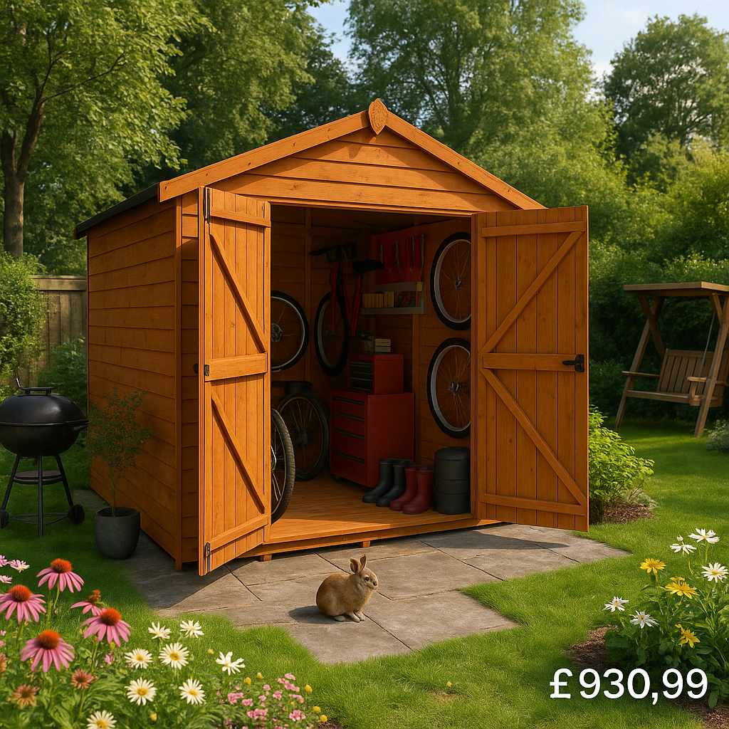 10'x8' Tiger Shiplap Windowless Apex Double Door Shed - Wooden Shiplap Sheds - 0% Finance - Buy Now Pay Later - Tiger Sheds