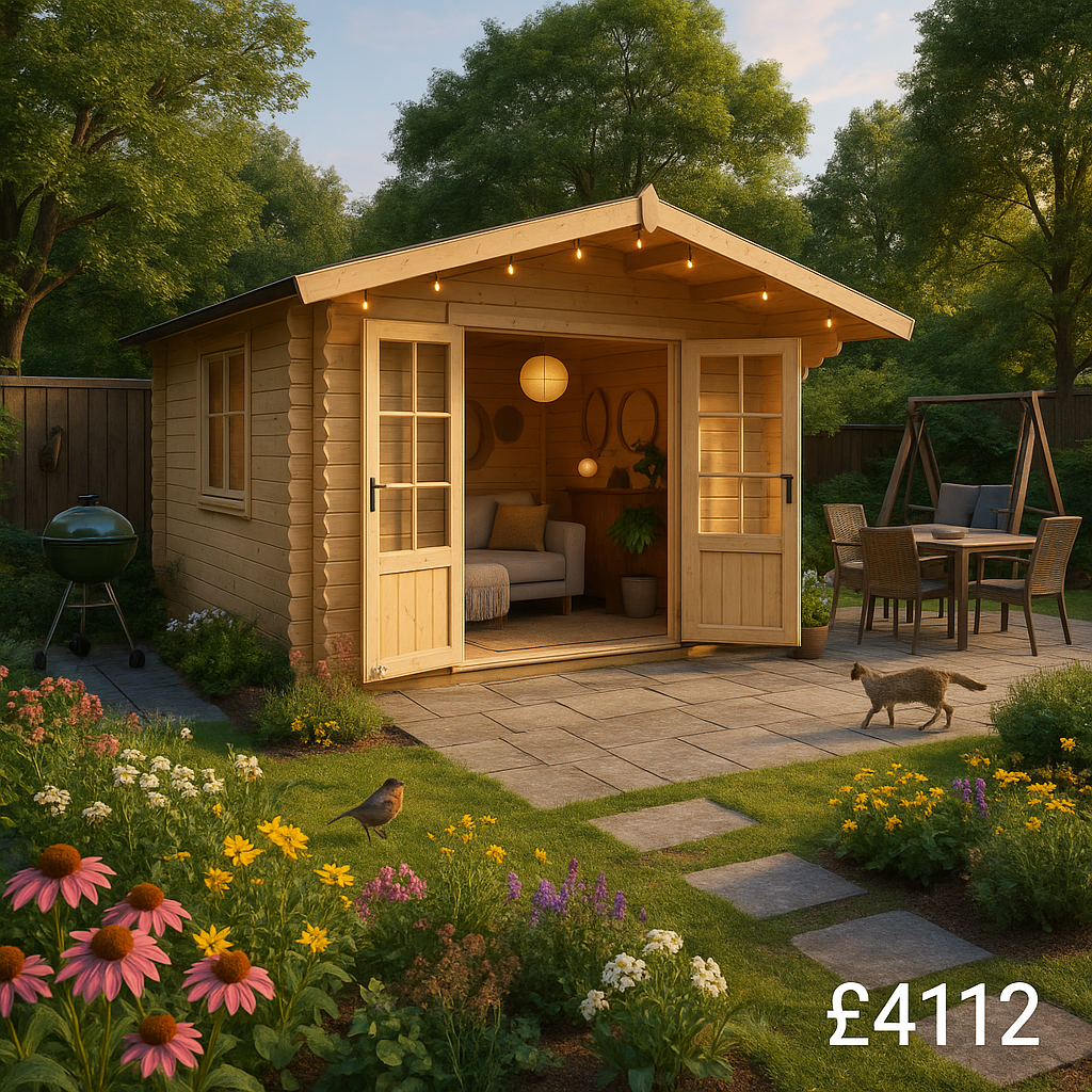12'x12' Kipling Log Cabin - Quality Garden Log Cabins - 0% Finance - Buy Now Pay Later - Tiger Sheds