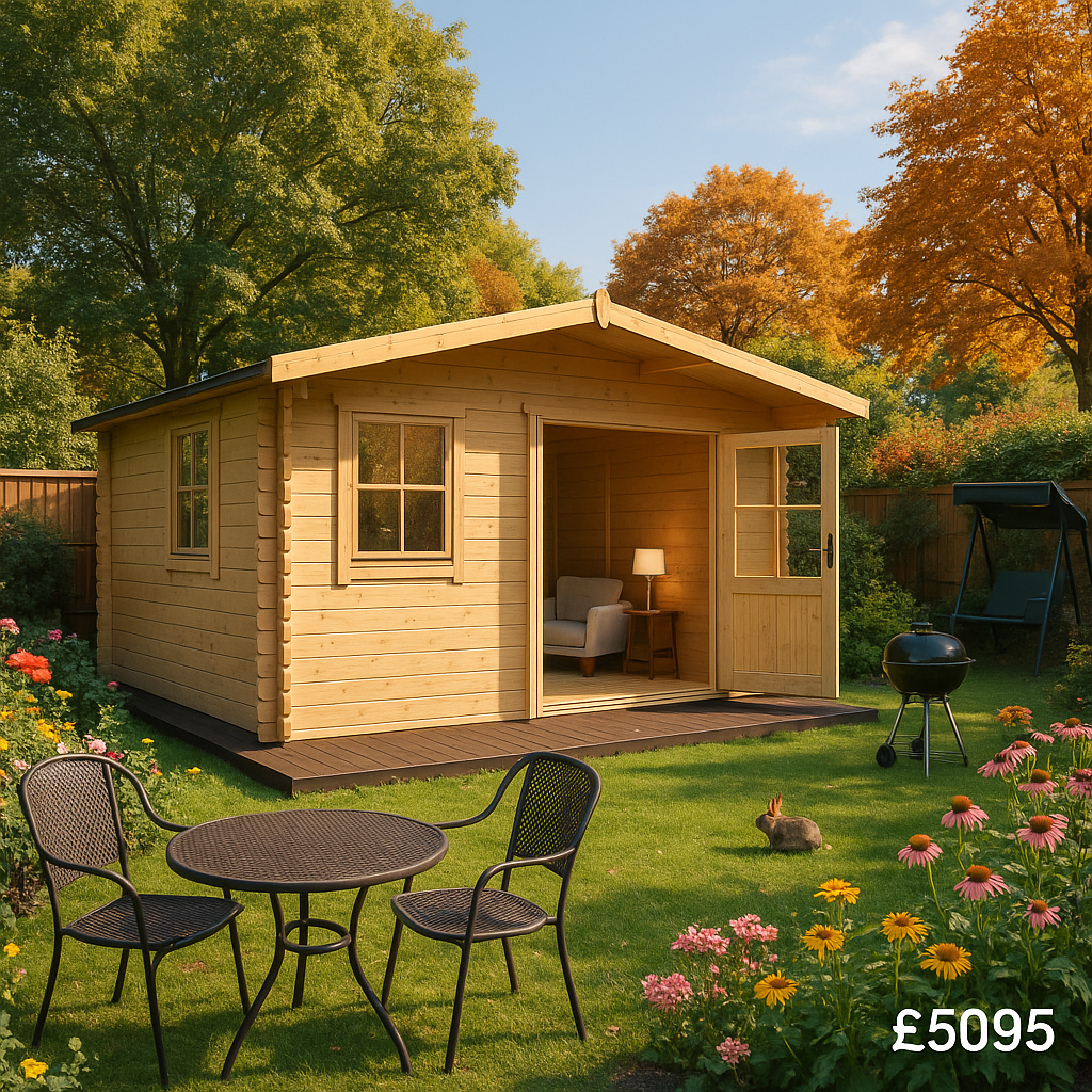 12'x16' Zeta Log Cabin - High Quality Garden Log Cabins - 0% Finance - Buy Now Pay Later - Tiger Sheds