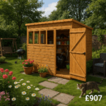 12'x6' Sunlit Pent Shed (Extra Windows) - Custom Garden Sheds - TigerFlex Fast Delivery - 0% Finance - Buy Now Pay Later - Tiger Sheds