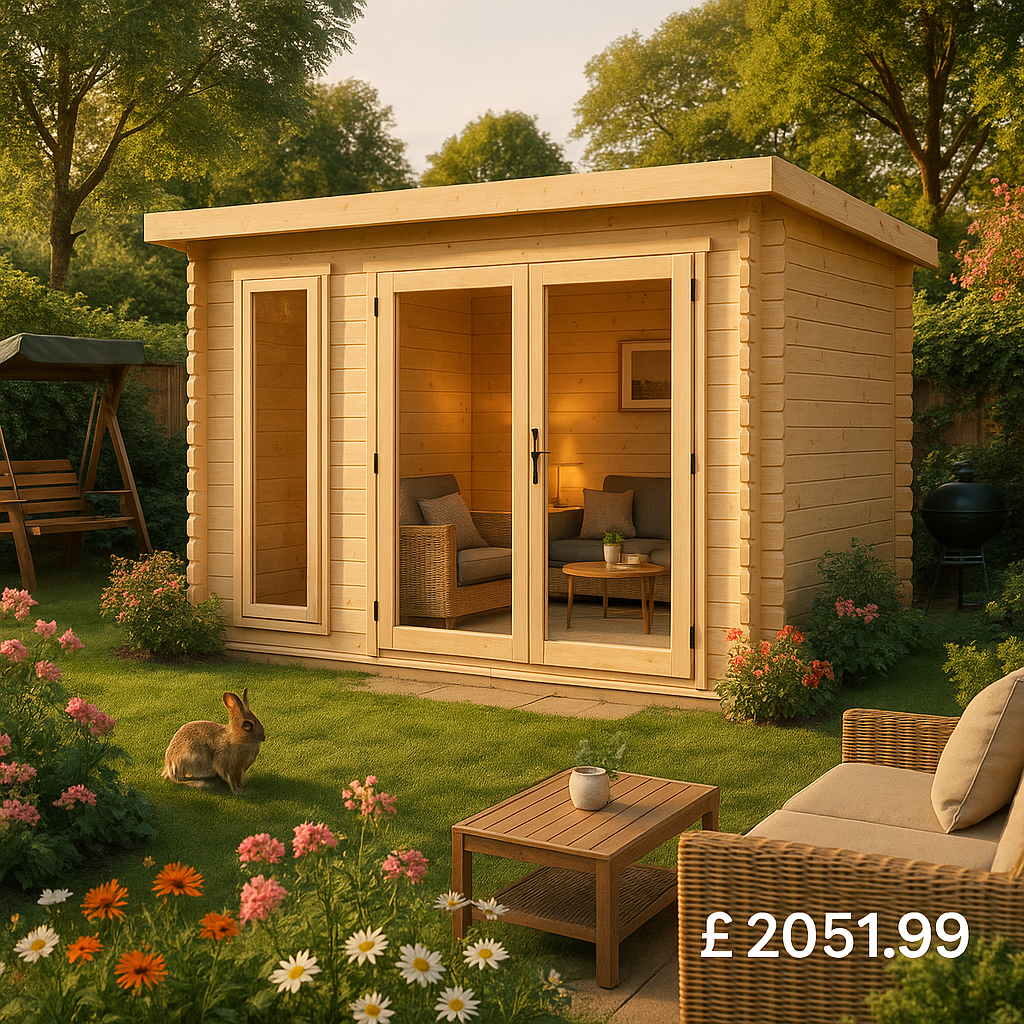 12'x6' The Moda Log Cabins - 19mm Log Cabin - 0% Finance - Buy Now Pay Later - Tiger Sheds