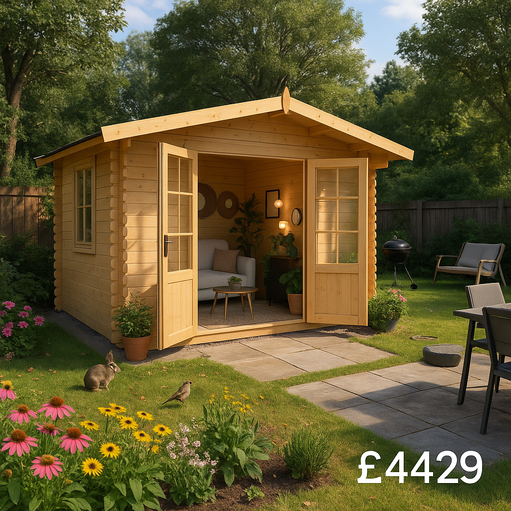 14'x12' Kipling Log Cabin - Quality Garden Log Cabins - 0% Finance - Buy Now Pay Later - Tiger Sheds