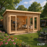 14'x14' Optima Log Cabin - 44mm Garden Log Cabins - Large Garden Cabin (Perfect Garden Office Or Studio) - 0% Finance - Buy Now Pay Later - Tiger She