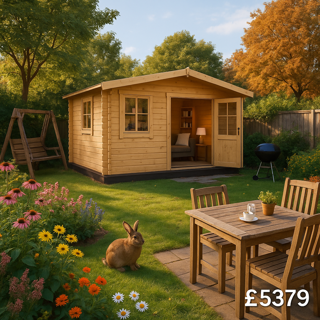 14'x16' Zeta Log Cabin - High Quality Garden Log Cabins - 0% Finance - Buy Now Pay Later - Tiger Sheds