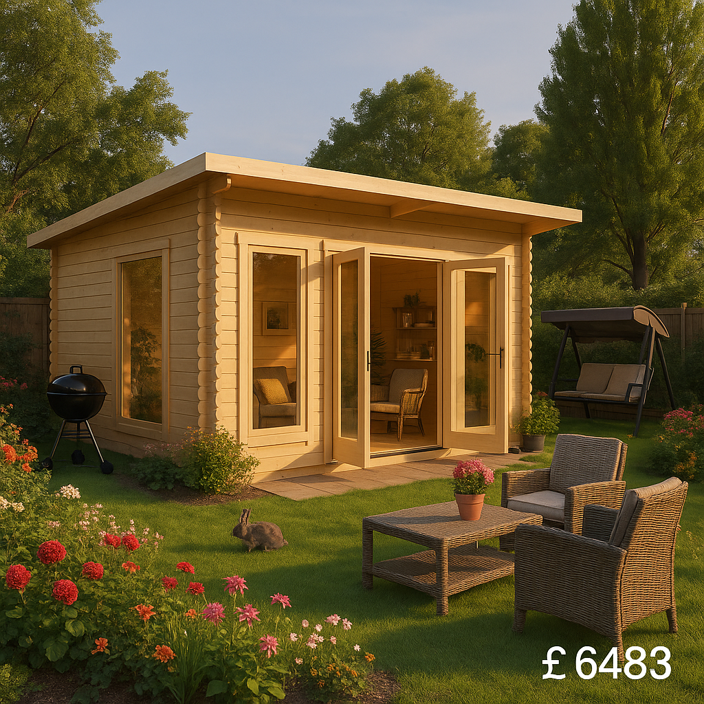 16'X12' Casita Log cabin - 44mm Garden Log Cabins - 0% Finance - Buy Now Pay Later - Tiger Sheds