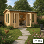 16'x12' Gamma Reduced Height Log Cabin - 44mm Log Cabins - 0% Finance - Buy Now Pay Later - Tiger Sheds