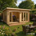 16'x12' Optima Log Cabin - 44mm Garden Log Cabins - Large Garden Cabin (Perfect Garden Office Or Studio) - 0% Finance - Buy Now Pay Later - Tiger She