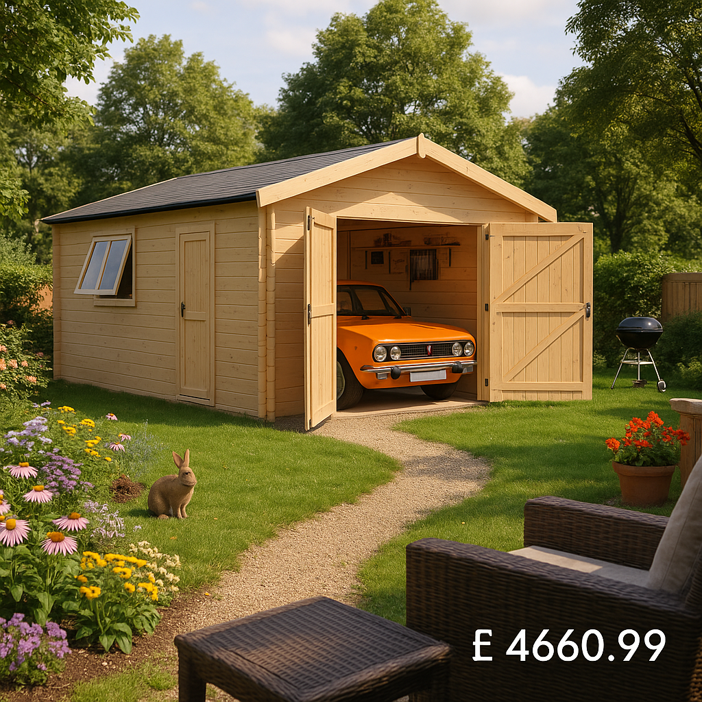 16'x12' The Malayan Garage 44mm Log Cabin - 0% Finance - Buy Now Pay Later - Tiger Sheds