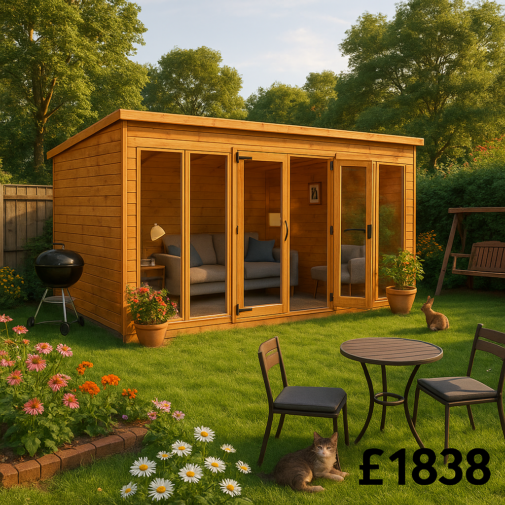 16'x8' Tiger Pent Retreat Summerhouse - 0% Finance - Buy Now Pay Later - Tiger Sheds
