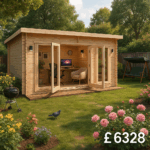 18'x12' Optima Log Cabin - 44mm Garden Log Cabins - Large Garden Cabin (Perfect Garden Office Or Studio) - 0% Finance - Buy Now Pay Later - Tiger She