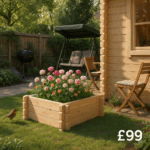 4'x3' Raised Bed 19mm - Outdoor Wooden Flower Bed For Gardens & Log Cabins - Tiger Sheds