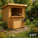 4'x3' Tiger Rectangular Summerhouse Bar 44mm - Garden Bar, Perfect For Use In Garden Sheds, Summerhouses & Log Cabins - Tiger Sheds