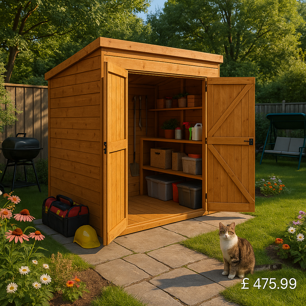 4'x4' Tigerflex Shiplap Pent Double Door Shed - 0% Finance - Buy Now Pay Later - Tiger Sheds