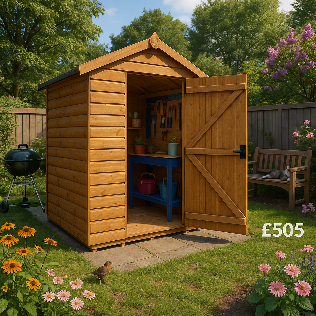 4'x4' Tiger Loglap Apex Shed - Wooden Loglap Sheds - 0% Finance - Buy Now Pay Later - Tiger Sheds