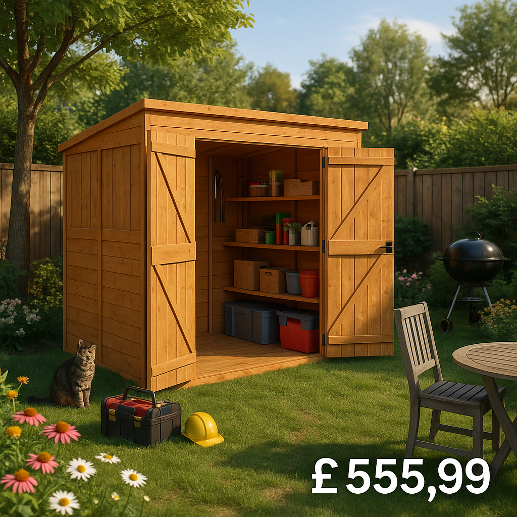 4'x6' Tigerflex Shiplap Pent Double Door Shed - 0% Finance - Buy Now Pay Later - Tiger Sheds