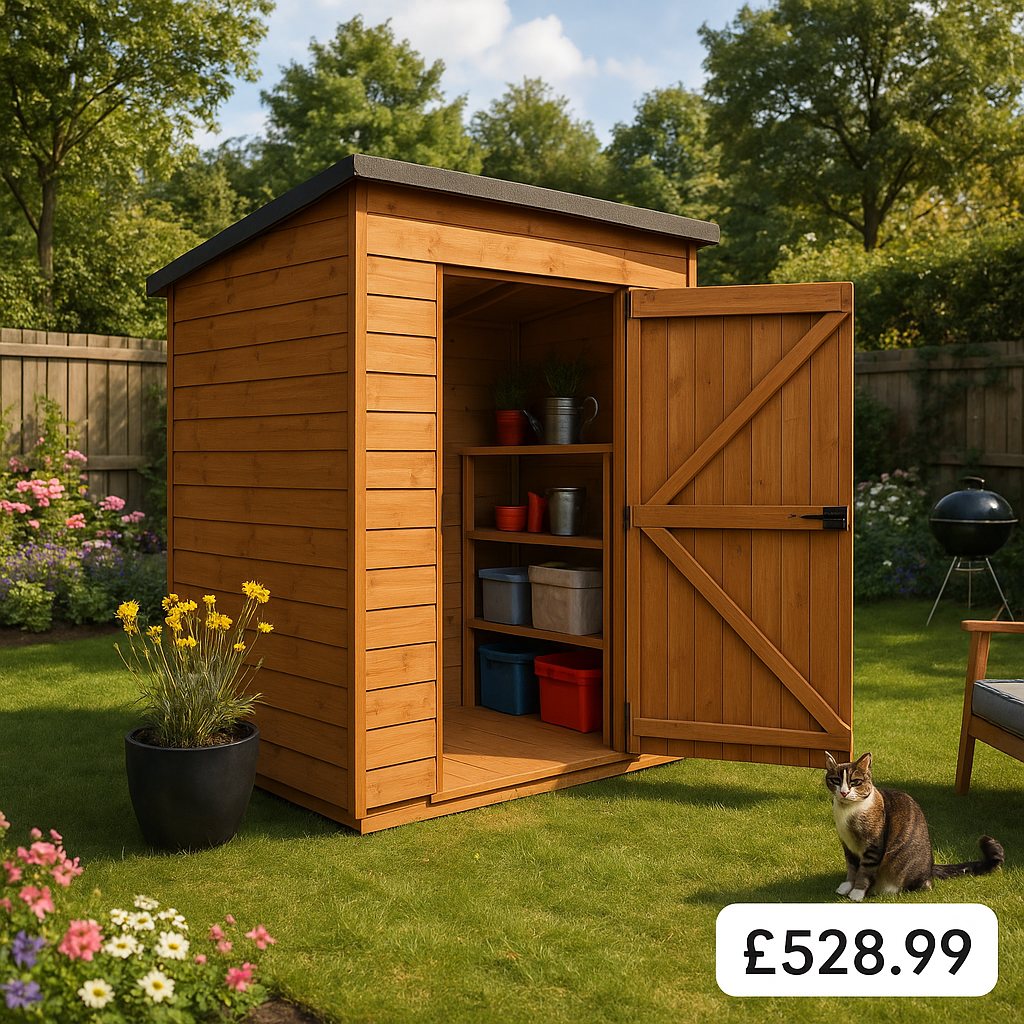 4'x6' Tigerflex Shiplap Pent Windowless Shed - Fast Delivery Outdoor Wooden Shed - 0% Interest Free Monthly Finance Available - Buy Now Pay Later -