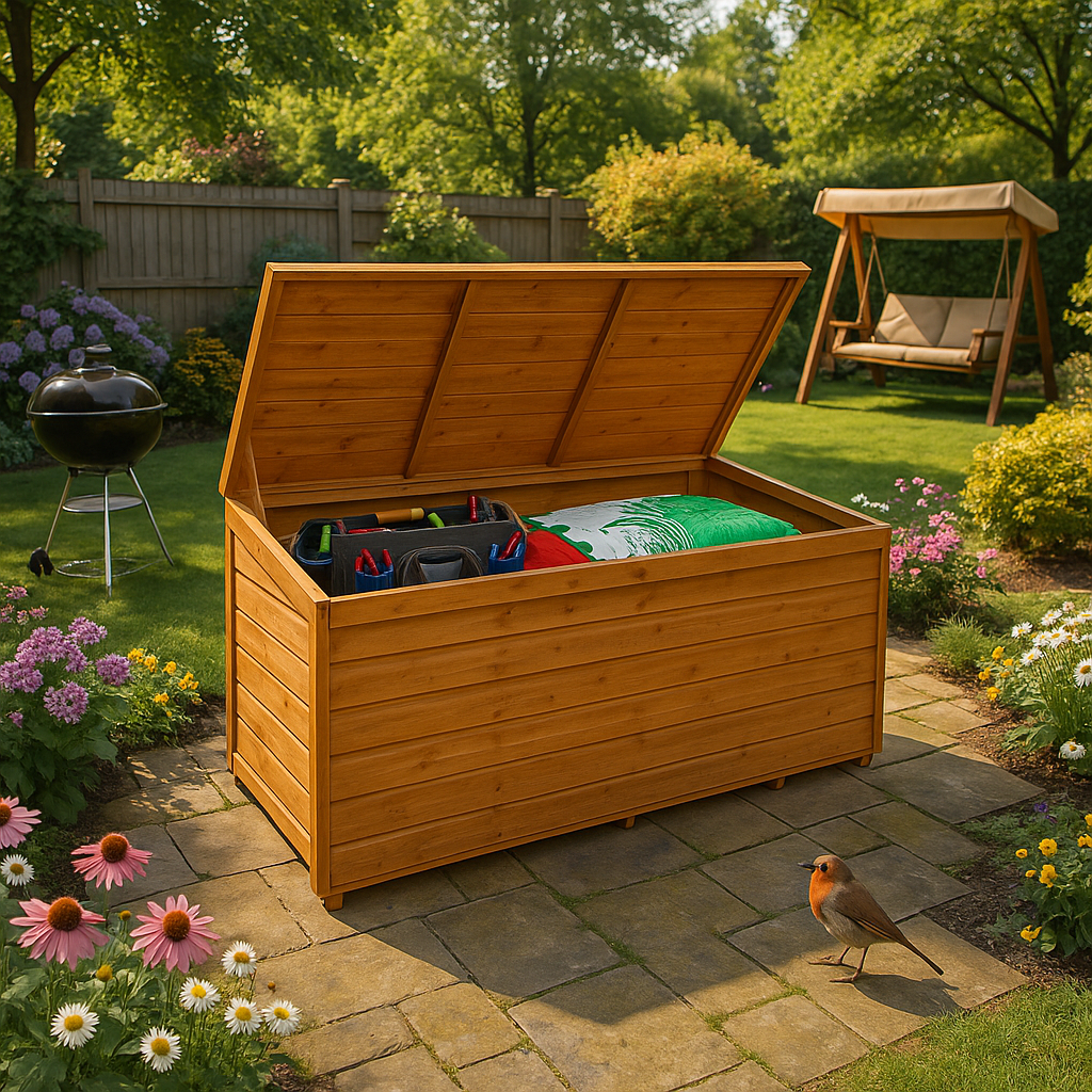 5'x2ft3 Tiger Wooden Tool Chest - Outdoor Wooden Storage Box For Garden - Tiger Sheds