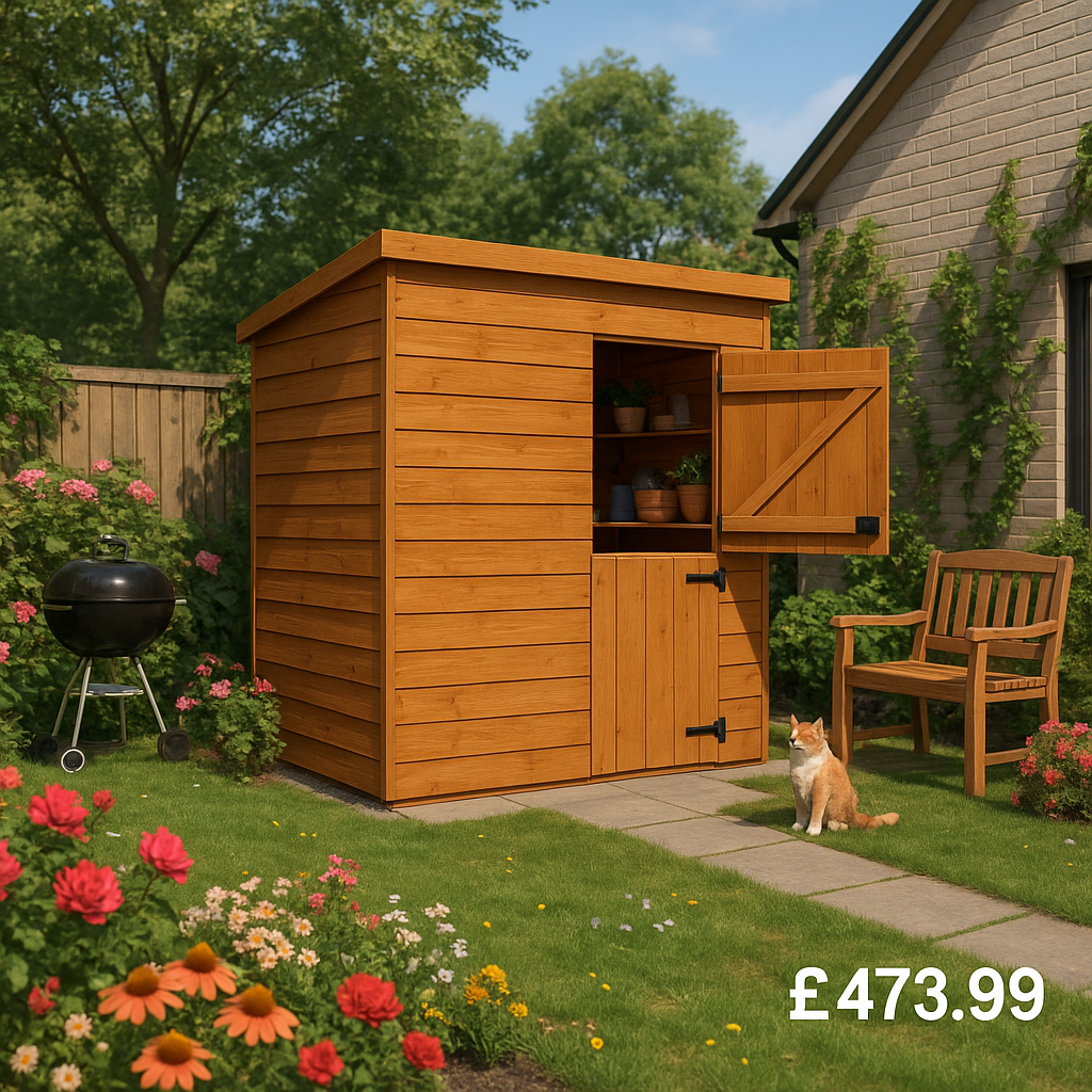 5'x4' Tiger Shiplap Windowless Pent Stable Door - Wooden Shiplap Sheds - 0% Finance - Buy Now Pay Later - Tiger Sheds