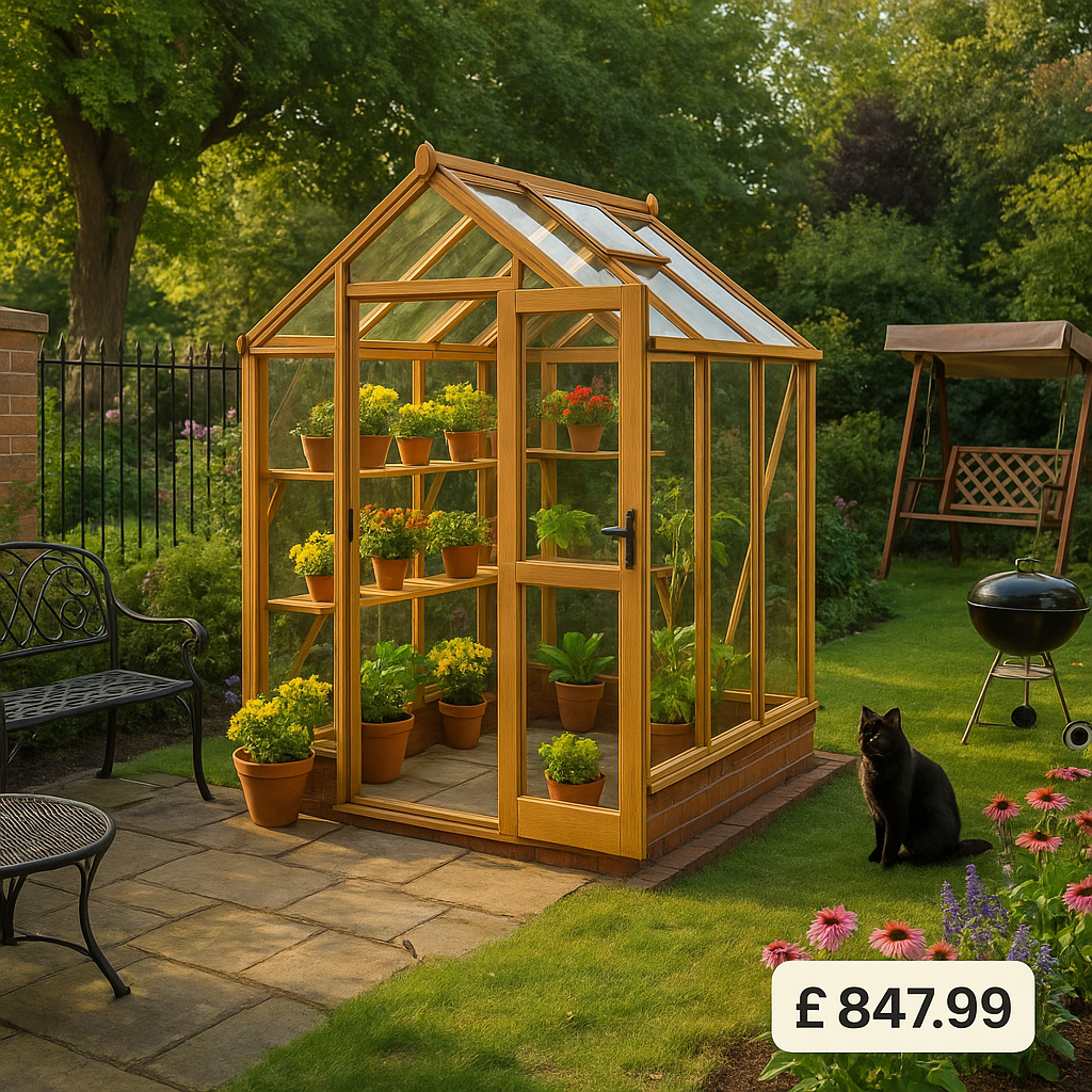 8'x4' Elite 4ft Wide Compact Greenhouse - 0% Finance - Buy Now Pay Later - Tiger Sheds