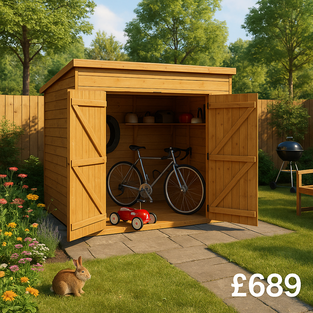 8'x6' Shiplap Pent Bike Store - TigerFlex - 0% Finance - Buy Now Pay Later - Tiger Sheds