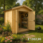 8x6 The Elysia Log Cabins - 19mm Log Cabin - 0% Finance - Buy Now Pay Later - Tiger Sheds