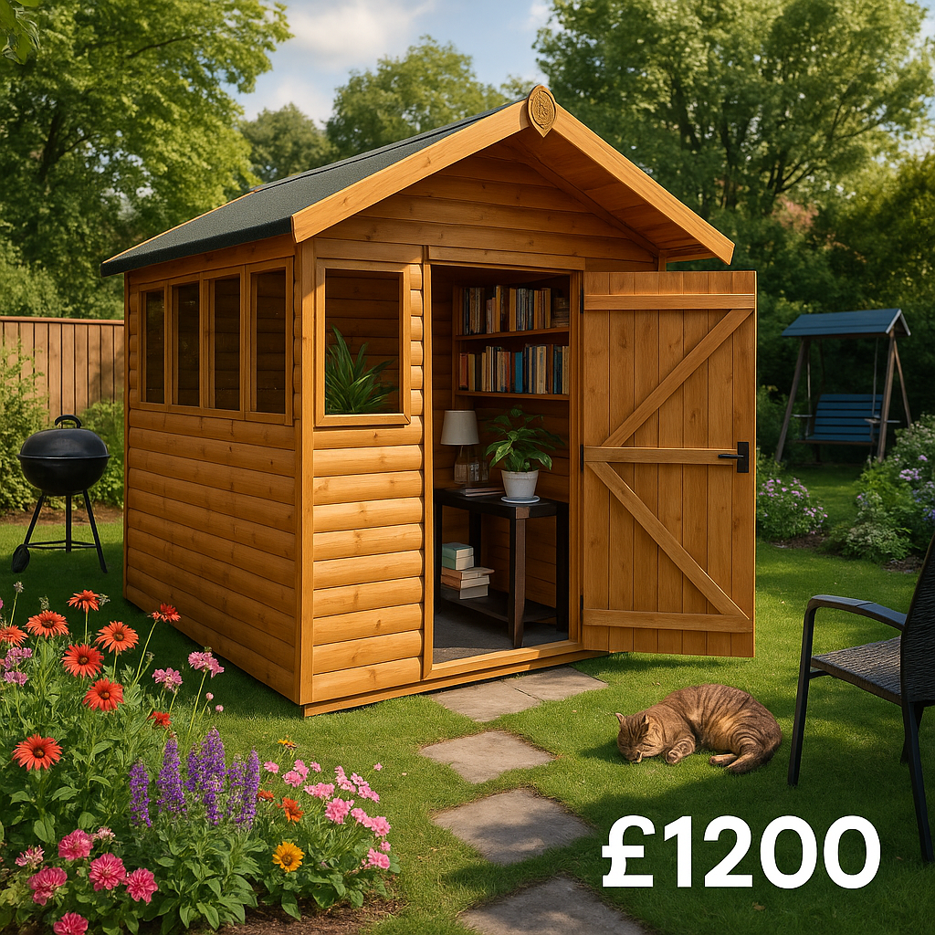 8'x8' Loglap Summer Shed - Loglap Summer Sheds - 0% Finance - Buy Now Pay Later - Tiger Sheds