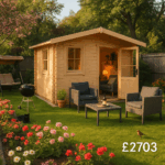 8'x8' Milne Log Cabin - 44mm Garden Log Cabins - 0% Finance - Buy Now Pay Later - Tiger Sheds