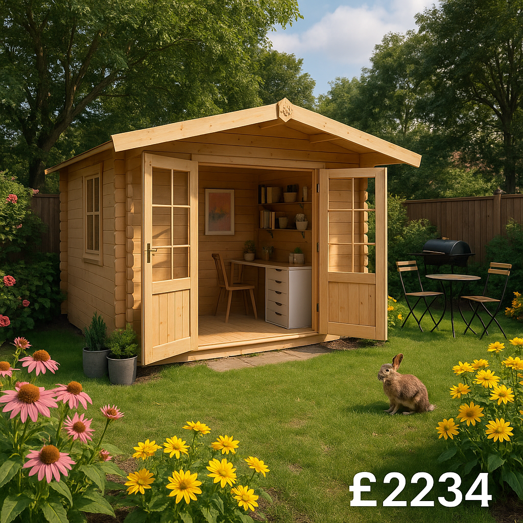 8'x8' Panthera Log Cabin - Quality Garden Log Cabins - 0% Finance - Buy Now Pay Later - Tiger Sheds