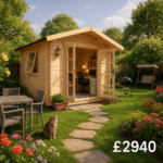 Garden Office - 10'x12' The Panthera 28mm Log Cabin - 0% Finance - Buy Now Pay Later - Tiger Sheds