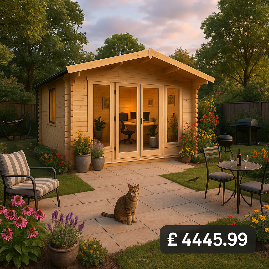 Garden Office - 10'x14' The Shere 44mm Log Cabin - 0% Finance - Buy Now Pay Later - Tiger Sheds