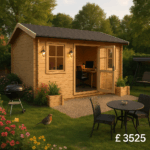 Garden Office - 12'x10' Rosen Log Cabin - 44mm Garden Log Cabins - 0% Finance - Buy Now Pay Later - Tiger Sheds