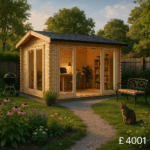 Garden Office - 12'x12' Kerr Log Cabin - 44mm Garden Log Cabins - 0% Finance - Buy Now Pay Later - Tiger Sheds