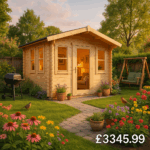 Garden Office - 12'x12' The Caspian 28mm Log Cabin - 0% Finance - Buy Now Pay Later - Tiger Sheds
