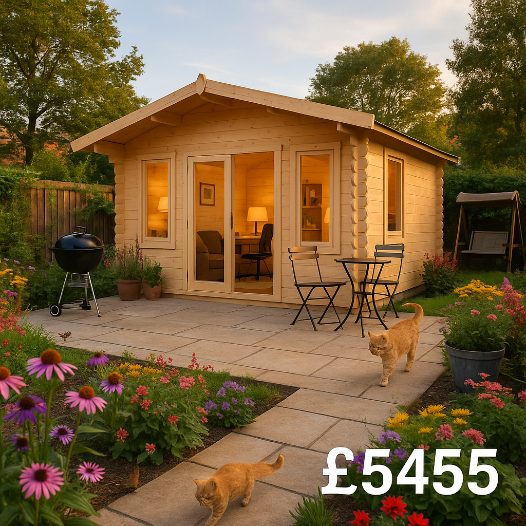 Garden Office - 12'x18' The Shere 44mm Log Cabin - 0% Finance - Buy Now Pay Later - Tiger Sheds