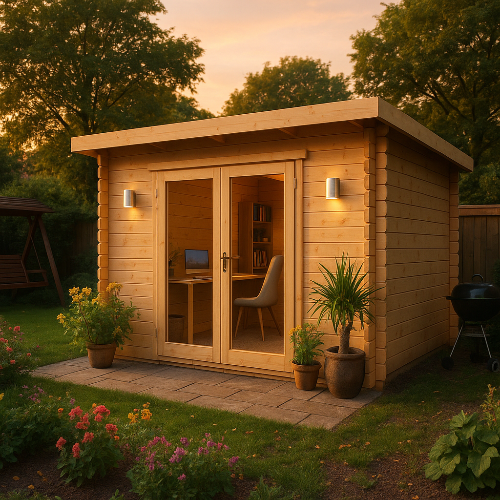 Garden Office - 14'x10' The Corbetti 28mm Log Cabin - 0% Finance - Buy Now Pay Later - Tiger Sheds