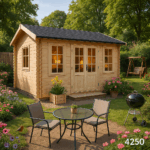 Garden Office - 14'x12' Martel Log Cabin - 44mm Garden Log Cabins - 0% Finance - Buy Now Pay Later - Tiger Sheds