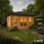 Garden Office - 14'x14' Martel Log Cabin - 44mm Garden Log Cabins - 0% Finance - Buy Now Pay Later - Tiger Sheds