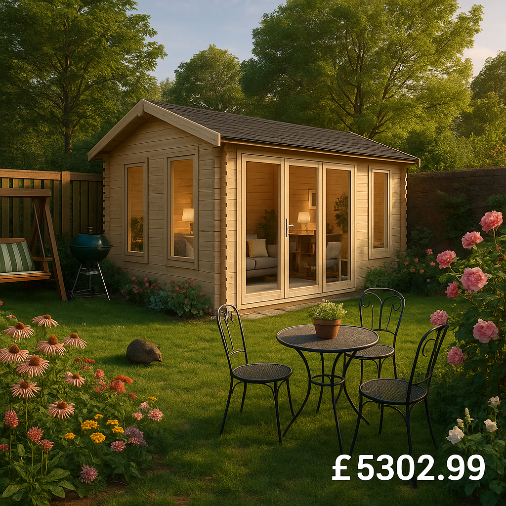 Garden Office - 16'x12' The Gamma 44mm Log Cabin - 0% Finance - Buy Now Pay Later - Tiger Sheds