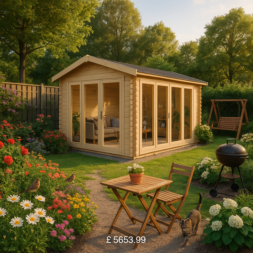 Garden Office - 18'x12' The Gamma 44mm Log Cabin - 0% Finance - Buy Now Pay Later - Tiger Sheds