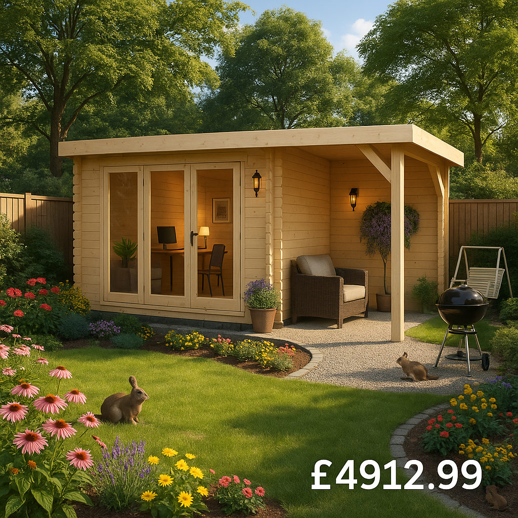 Garden Office - 18'x12' The Lakra 44mm Log Cabin - 0% Finance - Buy Now Pay Later - Tiger Sheds