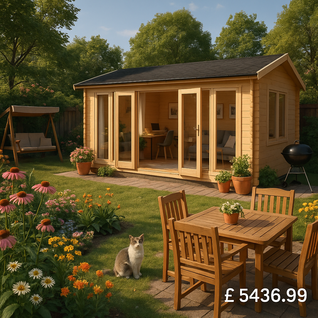 Garden Office - 20'x10' The Gamma 44mm Log Cabin - 0% Finance - Buy Now Pay Later - Tiger Sheds