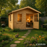 Garden Office - 8'x10' Milne Log Cabin - 44mm Garden Log Cabins - 0% Finance - Buy Now Pay Later - Tiger Sheds