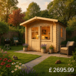 Garden Office - 8'x12' The Caspian 28mm Log Cabin - 0% Finance - Buy Now Pay Later - Tiger Sheds