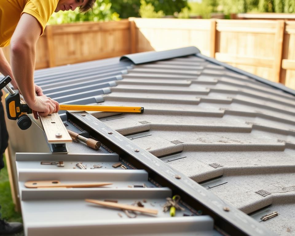 shed roof preparation for gutter installation