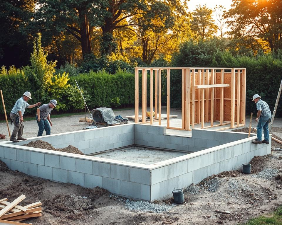 workshop foundation construction process