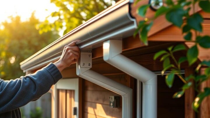 Gutter System Installation for Garden Sheds